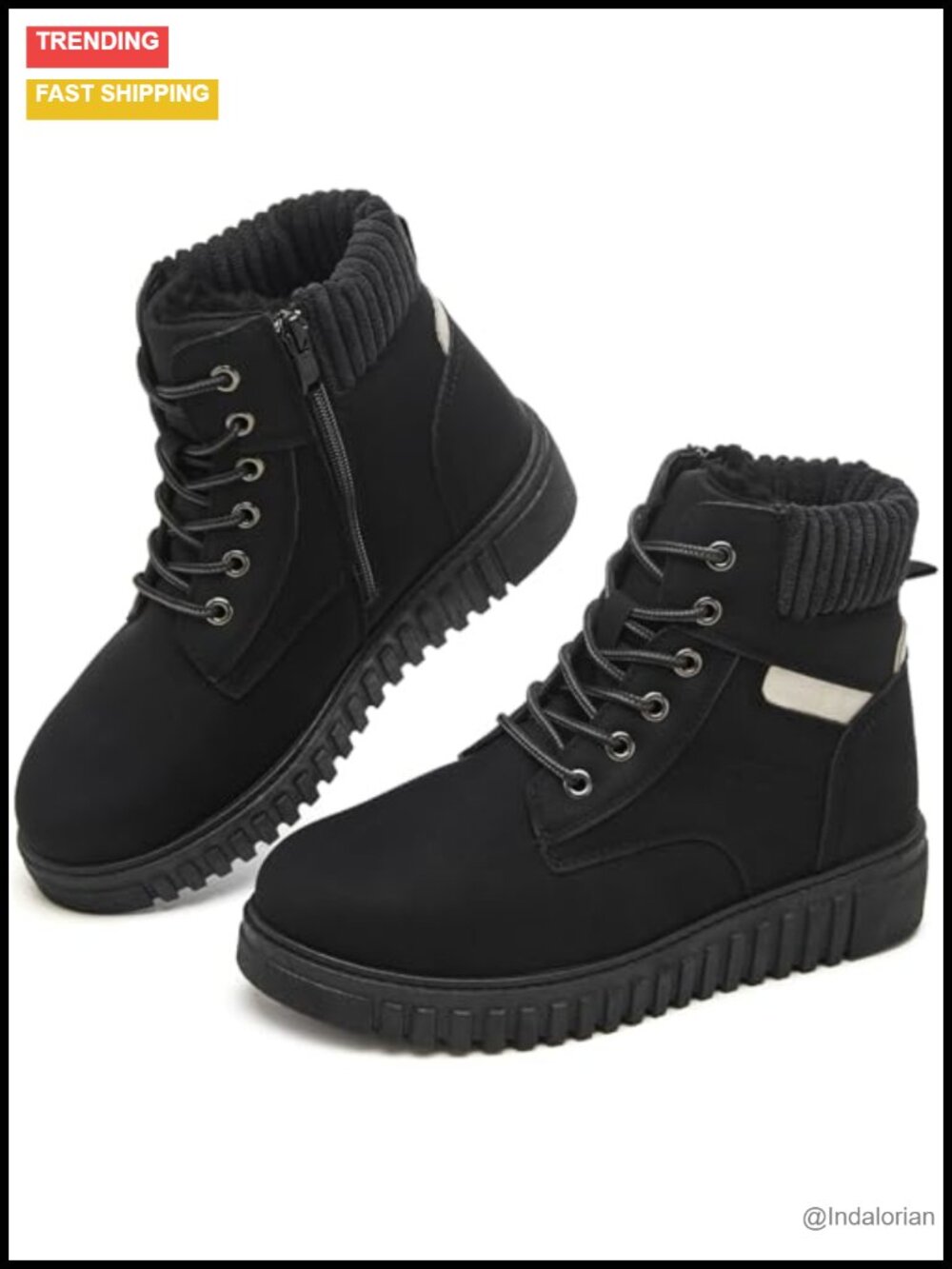 Waterproof Ankle Boots for Women - Anti-Slip Snow Boots with Zipper, Faux